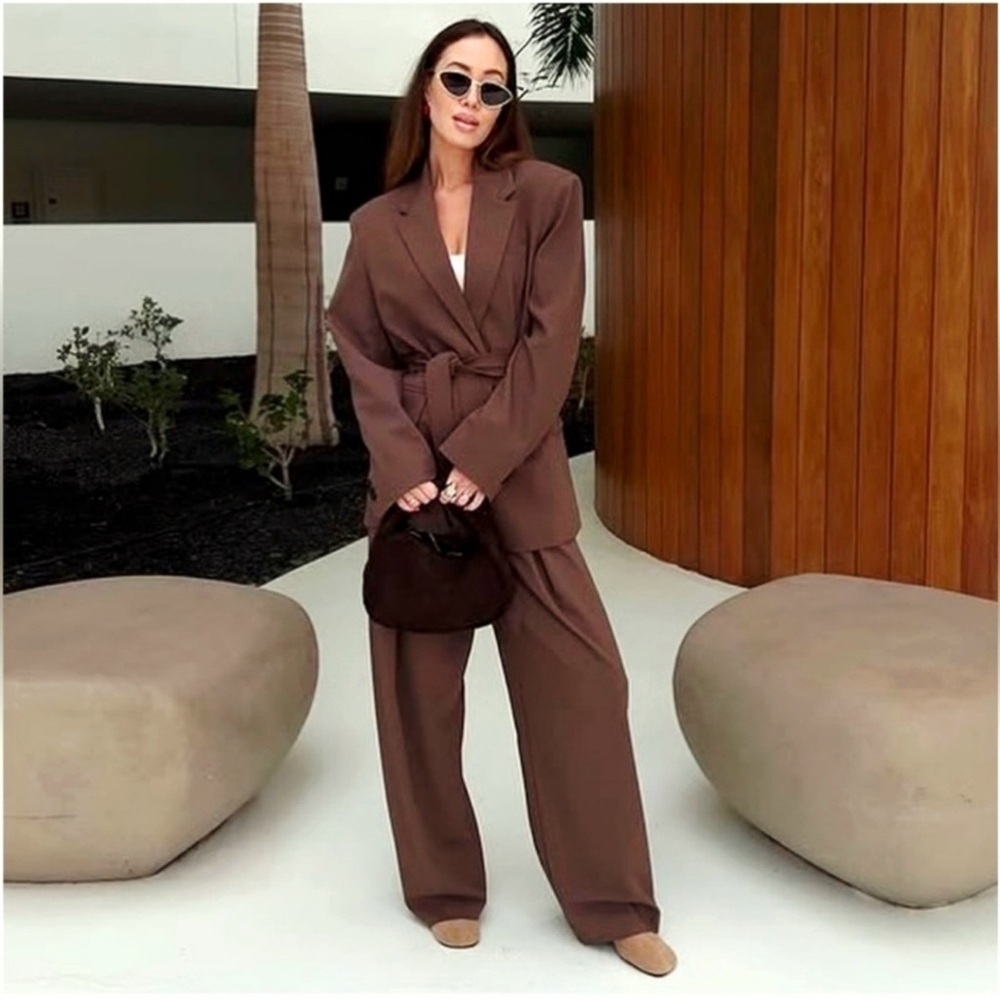 Zara Elegant Brown Women's Suit Set! Nwot